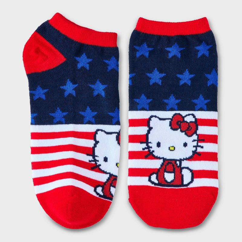 Women&#39;s Hello Kitty Americana Low Cut Socks - Red 4-10, 1 of 4