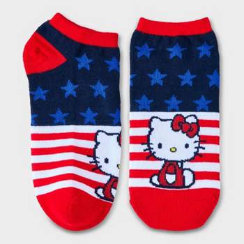 Women's Hello Kitty Americana Low Cut Socks - Red 4-10