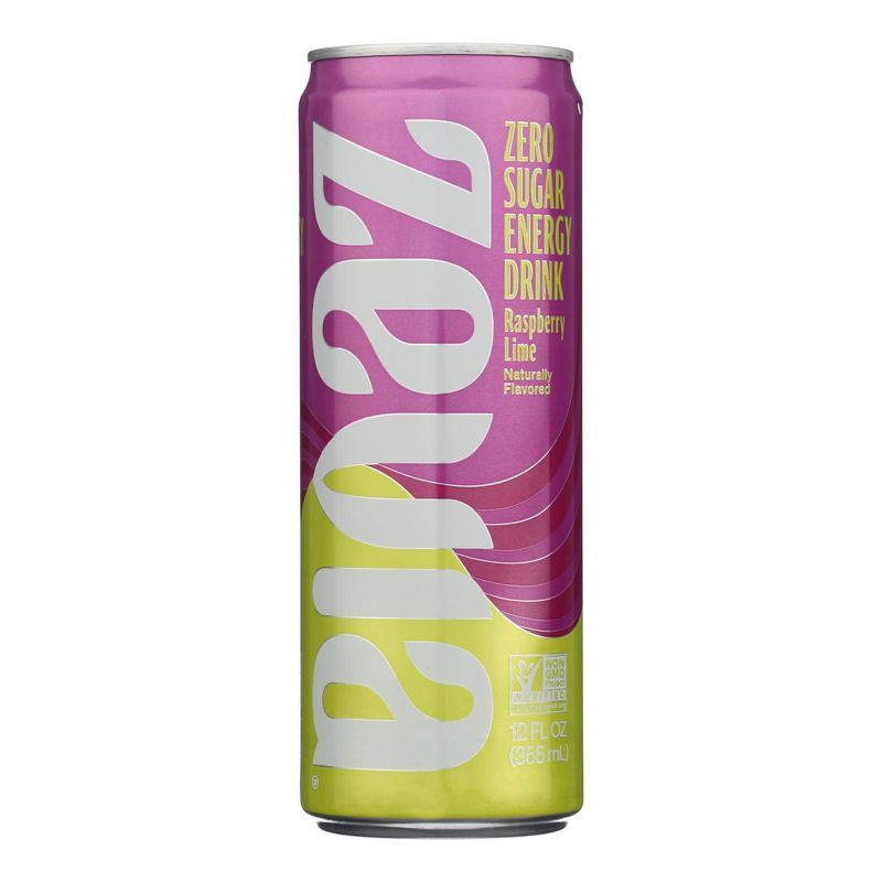 Zevia Zero Calorie Raspberry Lime Energy Drink - Case of 12/12 oz, 2 of 6