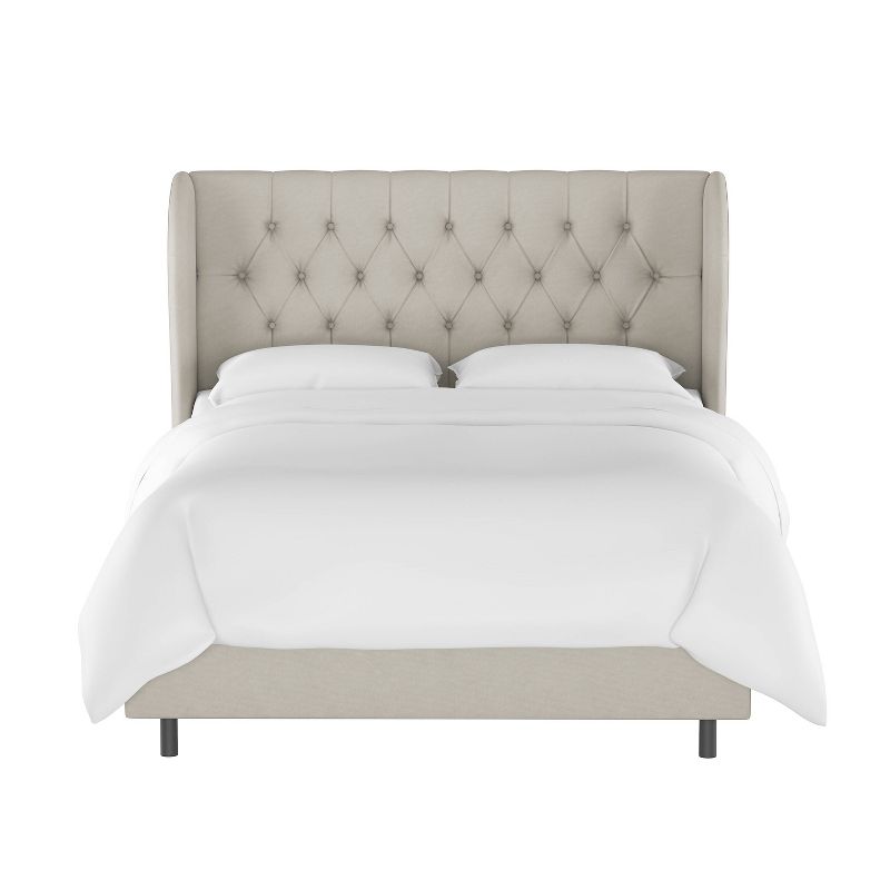 Skyline Furniture Tufted Velvet Upholstered Wingback Bed, 3 of 8