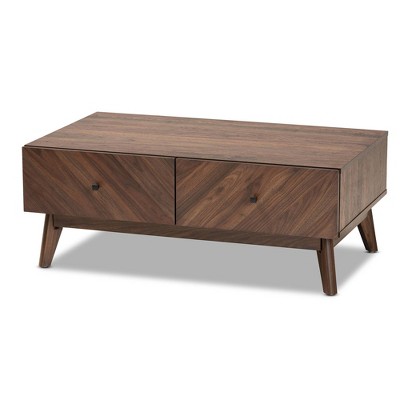 Hartman Wood Coffee Table Walnut Brown - Baxton Studio