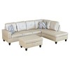 DOMETOUR Latte Color Semi PU Synthetic Leather 3-Piece Couch Living Room Sofa Set - 4 of 4