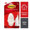 Command Double Hook: Heavy Duty Adhesive Hooks, White, 3 lb Capacity, Plastic, 1 Pack - 2 of 4