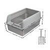 Artloge Large Stainless Steel Cat litter Tray Box Pet Cat Toilet with Scoop & High Wall Side for Odor Control & Anti-Leakage - 2 of 4