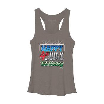 Women's Design By Humans July 4th Yes It's My Birthday By TomGiant Racerback Tank Top