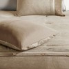 Sapphtopaz 7-Piece Lodge Cabin Faux Suede Comforter Set, Pieced Fabric & Decorative Buttons Quilts Queen Size, Bedding with Bed Skirt & Pillows - 4 of 4