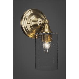 Toltec Lighting Any 1 - Light Sconce in  New Aged Brass with 4" Clear Bubble Shade - 1 of 1