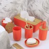 Evideco French Home Goods White Tissue Box Cover Padang with Bamboo Top - Elegant Design for Home and Office - Enhance Décor and Organization - 4 of 4