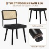 Acekool Rattan Dining Chairs Set of 2, PU Upholstered Kitchen Chairs with Tall Cane Backrest & Strong Wood Legs for Dining Room - 4 of 4