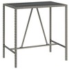 vidaXL Bar Table with Tempered Glass Top, Weather-Resistant Poly Rattan Design - Modern Outdoor Furniture for Gardens, Patios, and Living Spaces, Gray - 2 of 4