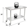 NSF Stainless Steel Table for Prep & Work, 48" x 24" with Adjustable Undershelf, Commercial Heavy Duty Table for Restaurant, Home and Hotel - 3 of 4