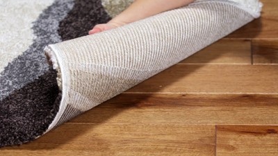 Handmade Grey/Black Square Shag Area Rug - 6 ft. 7 in.