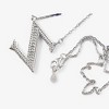 Anna-Kaci Silver Tone Initial Letter Pendant Necklace with Crystal Rhinestone Accents - 4 of 4