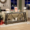 CAVINAS 70.9 Inch Console Table, Console Behind Sofa, Entryway Table with 2 Tier Storage Shelves - 2 of 4