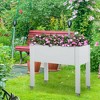 Infurnic Planters, Tall Raised Garden Bed with Wheels and Drain Holes, Portable Planter Box for Patio Balcony Backyard, White, 30.04"*17.72"*28.9" - 2 of 4