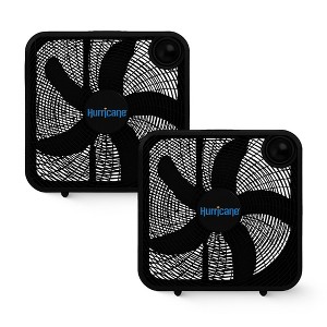 Hurricane Classic 20" Floor Box Fan – Powerful and Quiet 3-Speed Cooling for Home, Greenhouse, Office, Gym, and Garage. Black, 2 Pack - 1 of 4