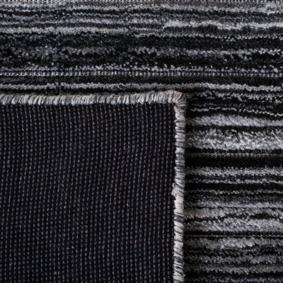Hand-Knotted Black and Grey Wool Area Rug