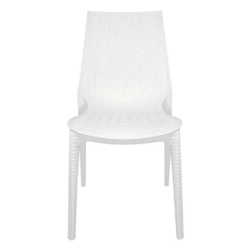 LeisureMod Kent Modern Outdoor Plastic Dining Chair Stackable Design, 3 of 10
