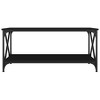 vidaXL Modern Coffee Table in Black, Made from Engineered Wood and Iron, Features Practical Tabletop and Open Shelf - Multiple Purposes - 4 of 4