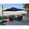 PURPLE LEAF 9/10/11/12ft Square Patio Cantilever Umbrella with Base Windproof Offset Heavy Duty Sun Umbrella for Pool Lawn Garden 360 Degree Rotation - 3 of 4