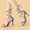Allegra K Women's Solid Open Toe Lace Up Stiletto Sandals - 2 of 4