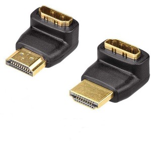SatelliteSale Digital HDMI Male to Female Right Angle 4K HDR PVC Black Adapter - 1 of 4