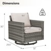Buenhomino Outdoor Patio Swivel Rocker Chairs - 4pcs Wicker Rattan Patio Rocking Glider Chair Set with High Back for Porch Deck Backyard - 3 of 4