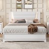 NicBex Queen Upholstered Bed Frame with Sparkling Shiny Headboard,Platform Bed with LED Light,No Box Spring Needed,White/Black - 2 of 4