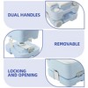 2.64 Gallon Outdoor Portable Camping Toilet, Porta Potty, RV Toilet with Flush Pump, Odor-Sealing Slide Valve, Light Blue - 4 of 4