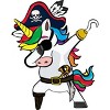 Men's Design By Humans Dabbing Dance Pirate Unicorn Gifts Funny Halloween Costume Gift By lukesstore T-Shirt - 2 of 4
