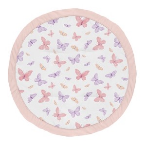 Sweet Jojo Designs Girl Baby Tummy Time Playmat Butterfly Blush Pink and Purple - 1 of 4