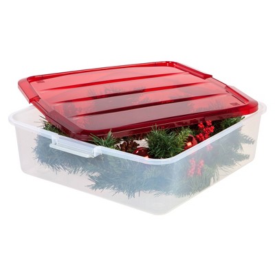 IRIS 20" 3pk Wreath Box Pearl Red