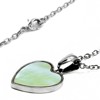 ELYA Women's Dyed Mother Of Pearl Heart Stainless Steel Necklace - 19" - 2 of 3