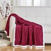 Soft Braided and Comfortable Plush All Season 50" X 60" Throw Blanket, Burgundy - 2 of 4