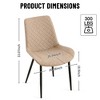 PAGED Mid-Century Modern Dining Chairs with Faux Leather Fabric & Metal Legs,Armless Chairs for Kitchen,Living Room - 3 of 4