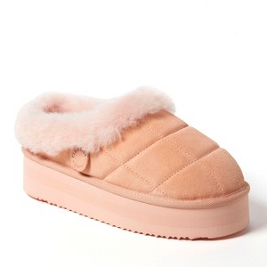 Fireside by Dearfoams Women's Bendigo Genuine Shearling Quilted Platform Clog Slipper - 1 of 4