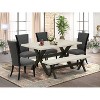 HomeStock 6-Piece Rectangle Natural Oak Finish Solid Wood Top Dining Table with 1-Bench, 4-Chairs - 2 of 4