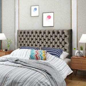 Upholstered Headboard Queen Size with Button-Tufted Diamond Stitching, Queen/Full Beds Headboard with Adjustable Height -Christopher Knight Home - 1 of 4