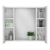 Vynxaria Double Door Medicine Cabinet in White, Featuring a Sleek Mirror and One External Shelf for Stylish Storage and Easy Access in Your Bathroom. - 3 of 4