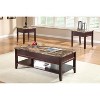 Vynxaria Dark Cherry Finish Faux Marble Top End Table, 22" x 22" x 23"H - 4 of 4