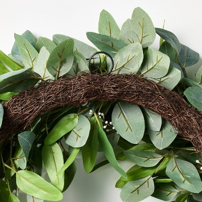 26&#34; Eucalyptus Wreath with Ribbon Green - Threshold&#8482; designed with Studio McGee