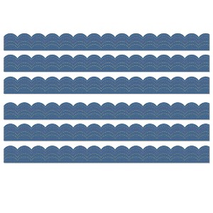 Carson Dellosa Education Crafty and Cool Denim Scalloped Bulletin Board Borders, 39 Feet Per Pack, 6 Packs - 1 of 2