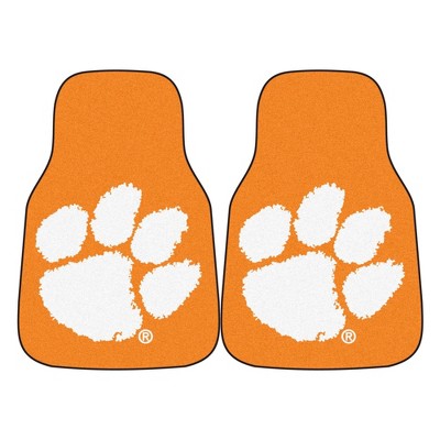 NCAA Clemson Tigers Carpet Car Mat Set 2pc - Orange