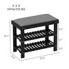 FURNIinspire Shoe Racks Shoe Storage Shelf Living Room Free Standing Shoe Organizer with Seat for Entryway Hallway, Black, 11.4"*23.6"*19.3" - 3 of 4