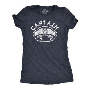 Womens Captain T Shirt Funny Boating Ocean First Mate Cruise Party Summer Vacation Tee - Crazy Dog Women's T Shirt - 1 of 4