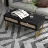 2 Rattan Drawers Coffee Table , Modern Center Table,Accent Wooden Tables for Living Room, - 4 of 4