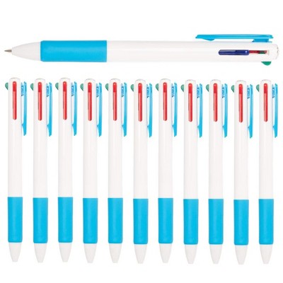 Simply Genius 12 Pack 4-in-1 Multicolor Retractable Pens for School Supplies, Office, Home Use, Notetaking, Organizing, Doodling