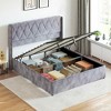MAYEERTY Large Size Hydraulic Lifting Storage Bed Soft Padded Platform Bed Frame Headboard with Backrest - 2 of 4