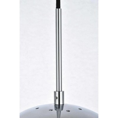 Chrome Pendant Light with Frosted White Glass Globe Shade