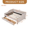 Full Size Upholstered daybed with Two Drawers, Wood Slat Support - Leovsnove - 3 of 3